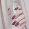 2025 Press on Nails Easy Application, Long-lasting Wear Reusable Fake Nails, Almond Pure Colour Glossy Acrylic Nails for Home Diy Manicure, Exquisite