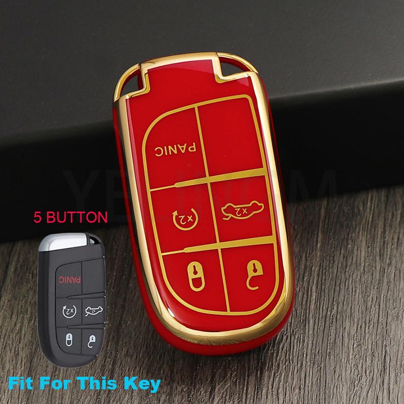 3/5 Tasten Schale Fob TPU Auto Smart Schlüssel Etui Abdeckung Für Jeep Renegade Frand Cherokee Dodge Journey Charger Chrysler 200 300 300