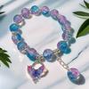 2026 Iridescent Butterfly Bracelet - Colorful 10mm Beads, Color-block Design, Cross-border Gift