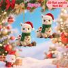 Christmas Alpaca Hanging Ornaments 2D Flat Acrylic Adorable Festive Decor for Kids Xmas Gift Holiday Party