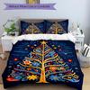 3pcs Christmas Tree Bedding Set, Includes 1 Comforter + 2 Pillowcases, Without Pillow Inserts, Soft Comfortable, Lightweight Breathable061