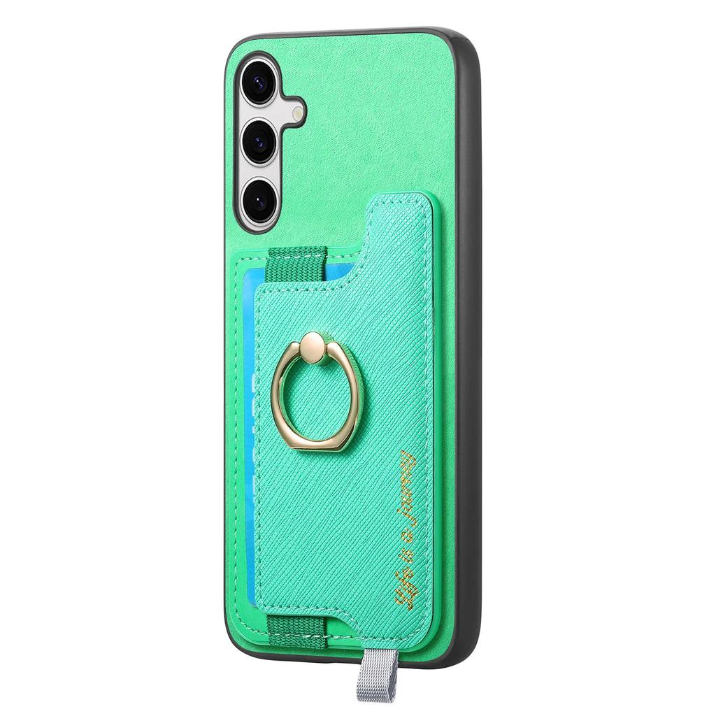2 In 1 Detachable Magnetic Cards Bag Wallet Leather Ring Holder Case For Samsung Galaxy S24 Ultra S23Plus A05 A55 A15 A25 Cover