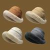 Big Head Circumference Fleece Thickened Bucket Hat Women's Winter Outdoor Travel Cold Warm Hat Casual Basin Hat