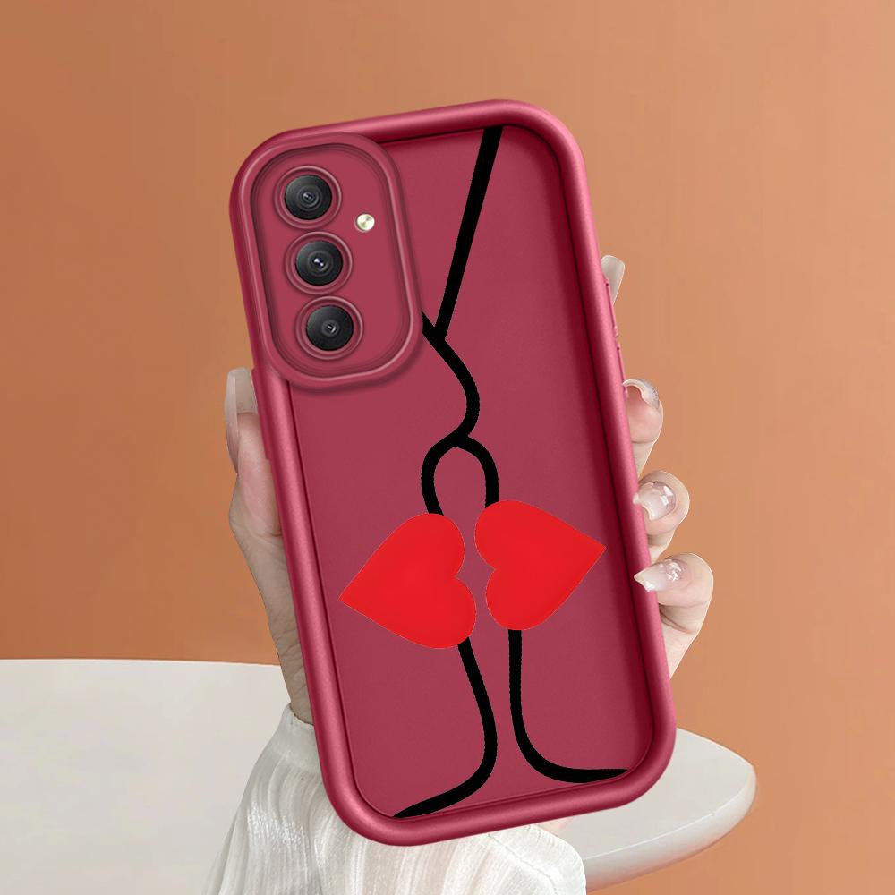 

Мягкий силиконовый квадратный чехол с рисунком лестницы для телефона, полное покрытие, противоударный защитный резиновый чехол для камеры для Samsung Samsung S24 Ultra 5G темно-красного