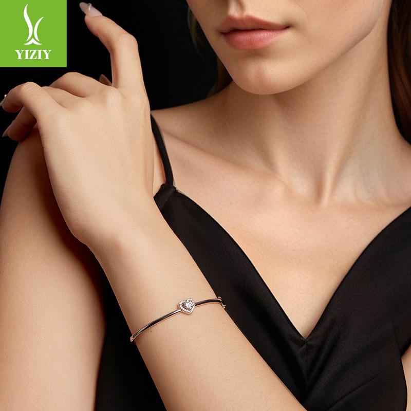 D Color Mozzarella Diamond Love Bracelet, Simple And High-End S925 Sterling Silver 50 Moissanite Bracelet