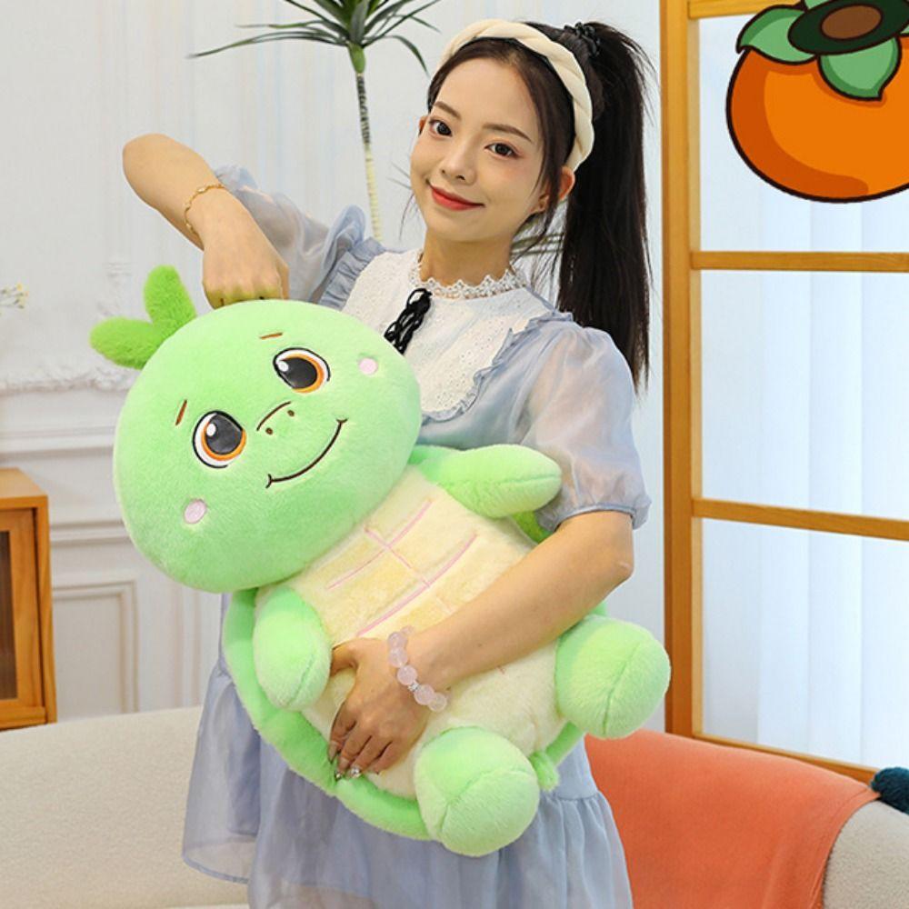 Fluffy Persimmon Tortoise Plush Toys Marine Animal Animal Sea Turtle Pillow  Children Gift