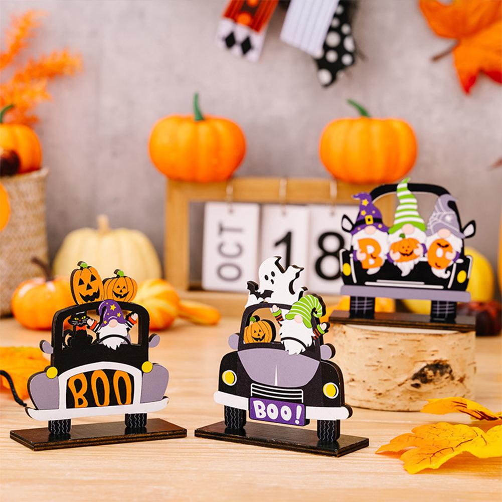 Halloween Decorations Wood Signs Pumpkin Dwarf Table Centerpiece Halloween Table Decor For Home Living Room Decor