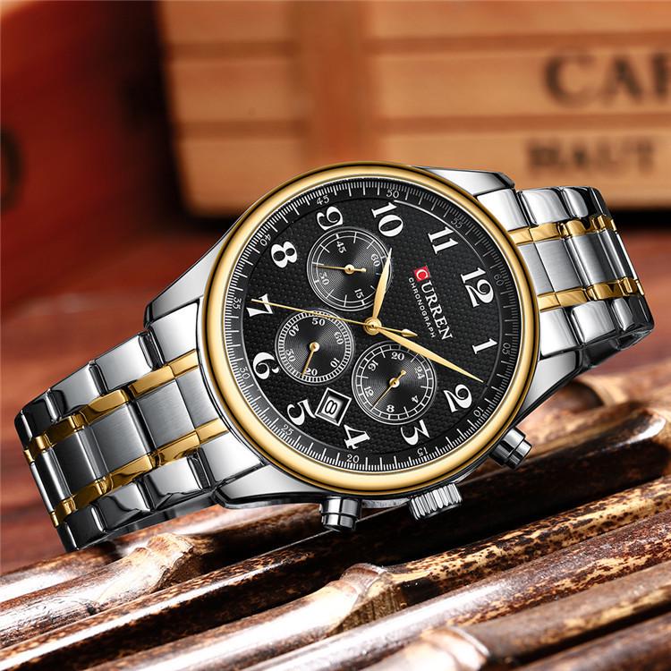 CURREN 8466 Men's Multifunctional Steel Chronograph Quartz Watch
