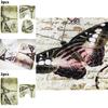 Butterfly Pattern Bathroom Carpet Three Piece Set Polyester Anti Slip Water Absorbent Mat