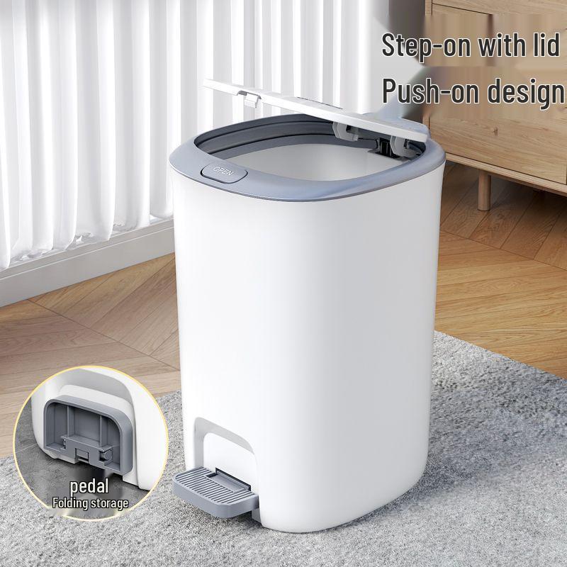 Extra-Large Odor-Proof Foot Pedal Trash Can 2025 - Perfect for Bathroom, Kitchen, Bedroom, or Living Room