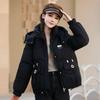 Women's Winter New Down Cotton-padded Jacket Short Removable Cap Loose and Thin Cotton-padded Jacket Thickened Cotton-padded Jacket Jacket