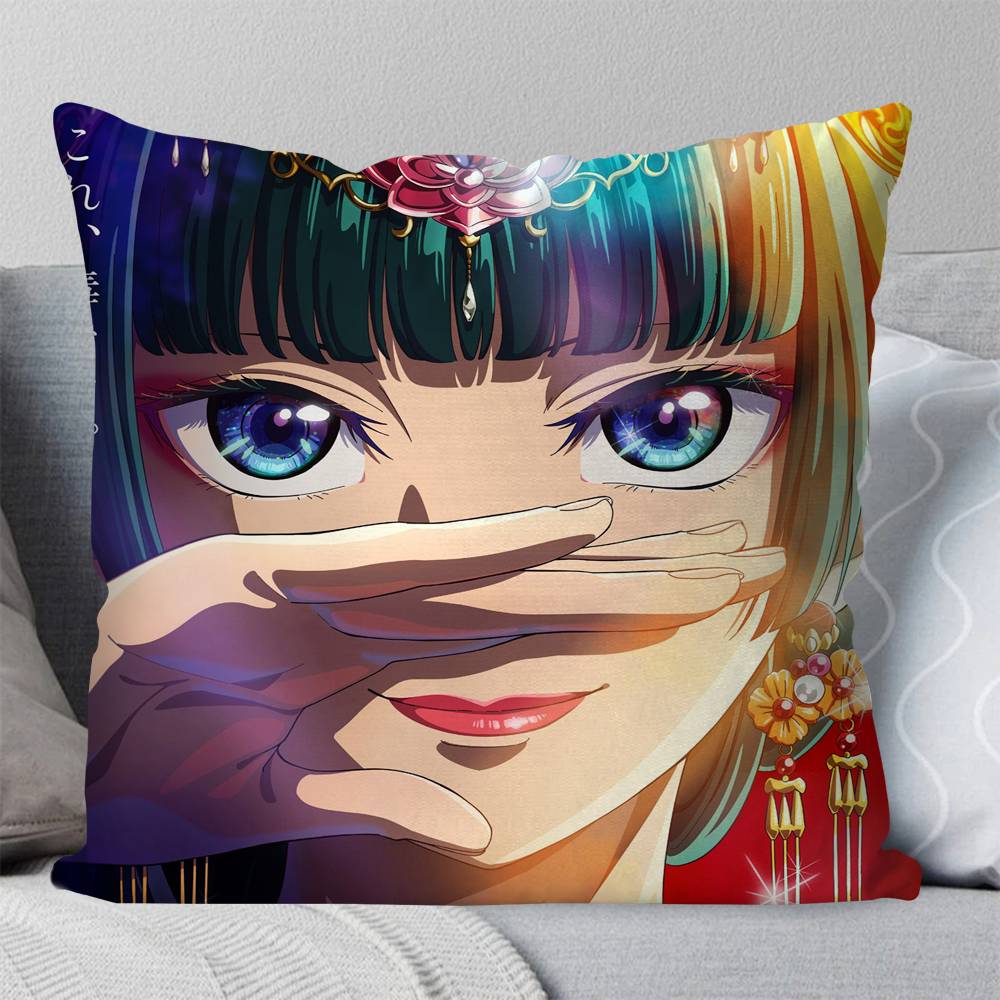 Anime Die Tagebücher der Apothekerin Kissenbezug Quadratisches Kissen Schlafzimmer Sofa Freizeit Komfortkissen Auto Wohnzimmer Heimdekoration