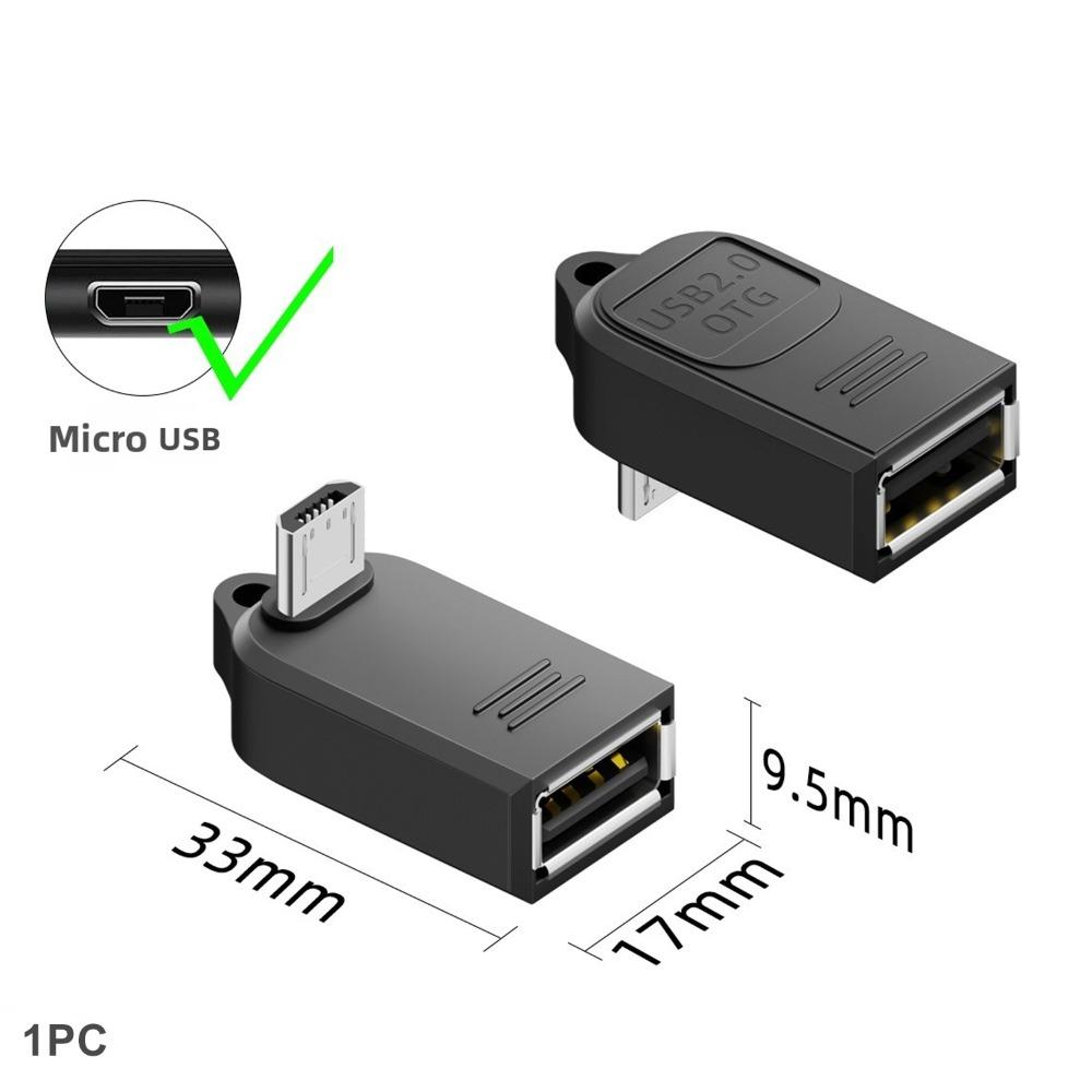 Adapter OTG Micro USB do Transferu Danych Kątowy 90 Stopni Konwerter Mini USB na USB-A Obsługa Ładowania Telefonu Tabletu Plug and Play