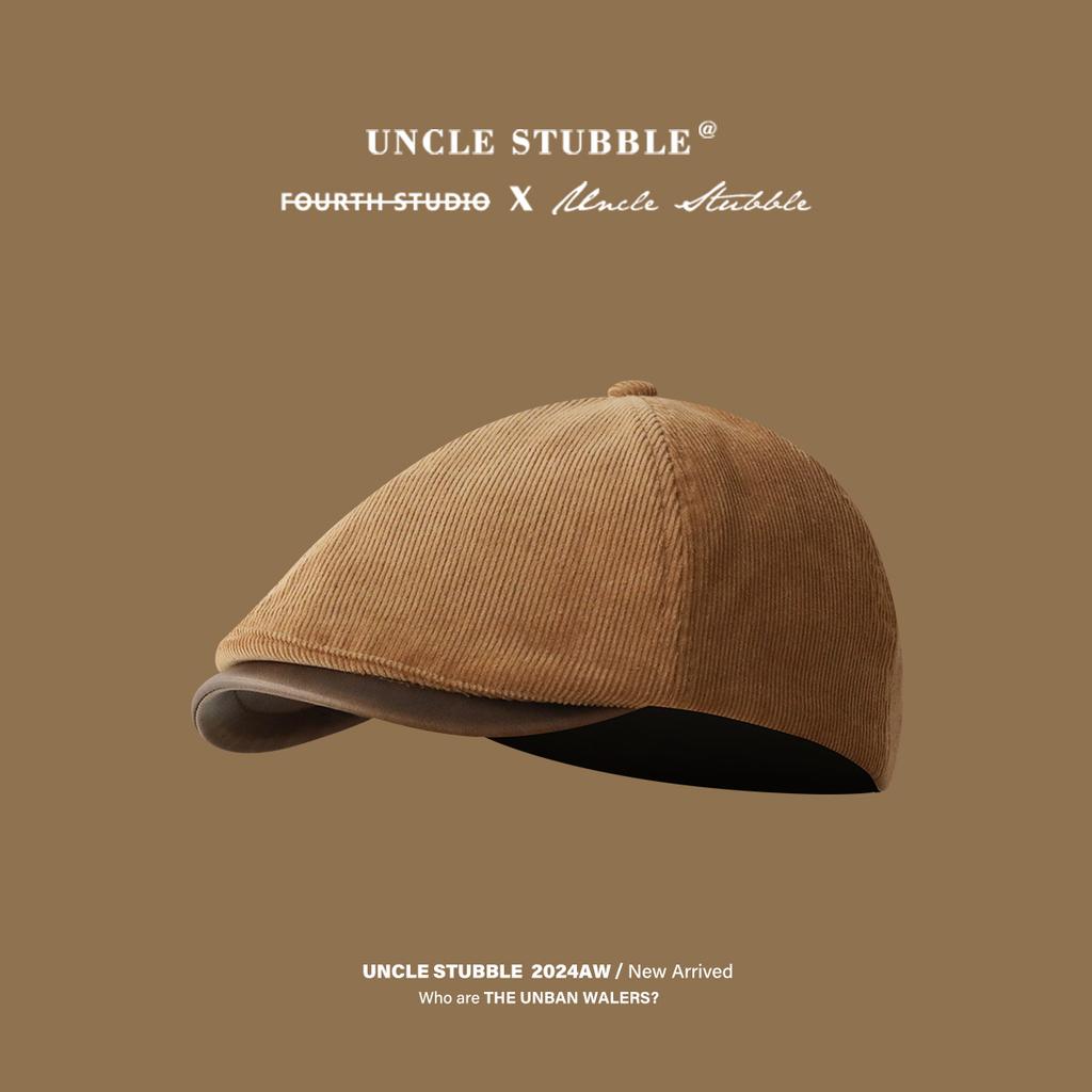 Autumn and Winter Retro Corduroy Forward Hat Fashionable British Style Newsboy Hat Japanese Street Literary Duck Cap for Men and Women