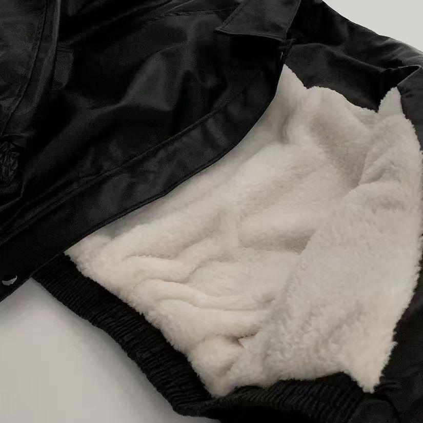 2025 Autumn/Winter Women's Plus Velvet Leather Jacket - Loose, Thickened, Petite Short Coat