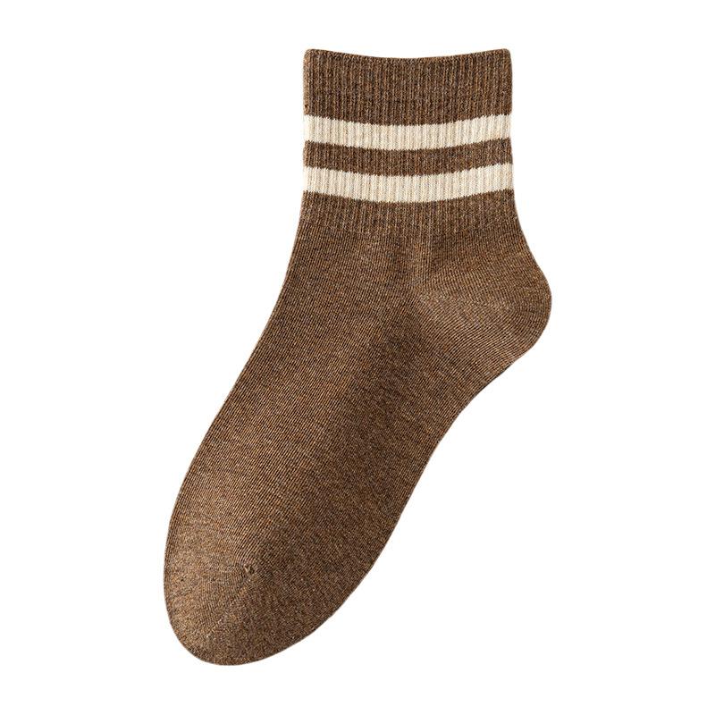 

Женские всесезонные универсальные короткие носки из чистого хлопка, антибактериальные бесшовные полосатые носки для студентов на весну и осень 1 pair