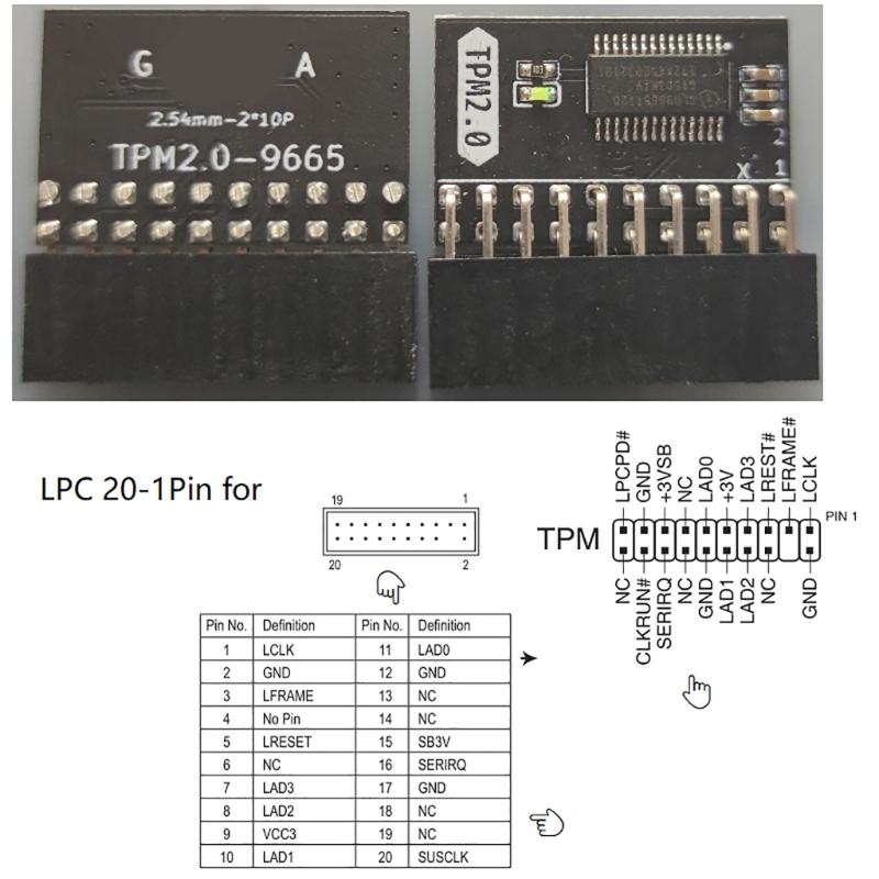 Encrypted Security Processor Module TPM 2.0 For PC Motherboard Repair And Data Protection