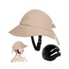 (Grey)Bicycle Helmet, Sun Hat Wide Brim Uv Bicycle With Adjustable Strap For Women's Unisex Cycling Riding
