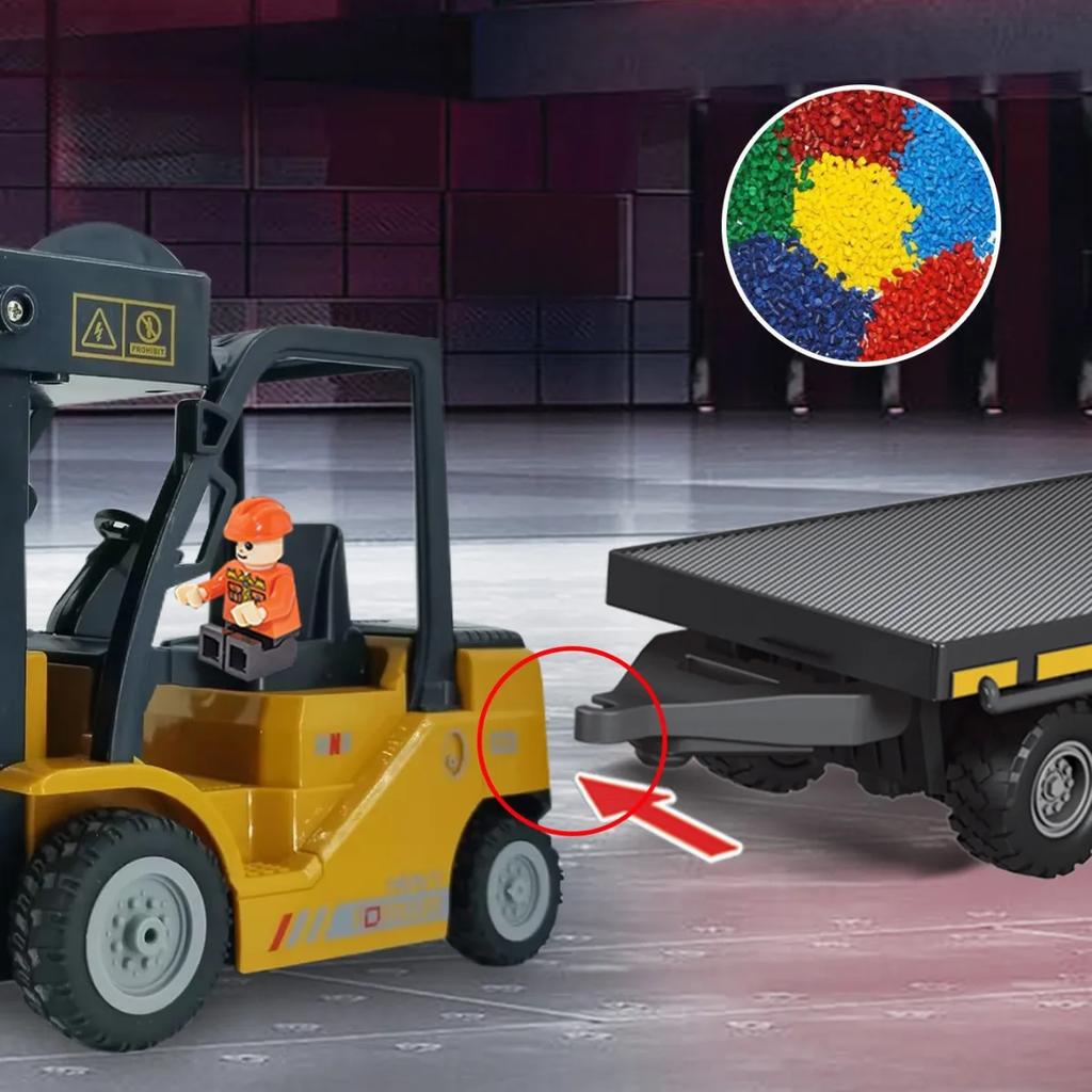 Non-Toxic 1/24 11Ch 2.4G Remote Control Engineering Vehicle Flatbed Forklift Heavy Truck With Spray Light Rc Trucks Construction Car Toys
