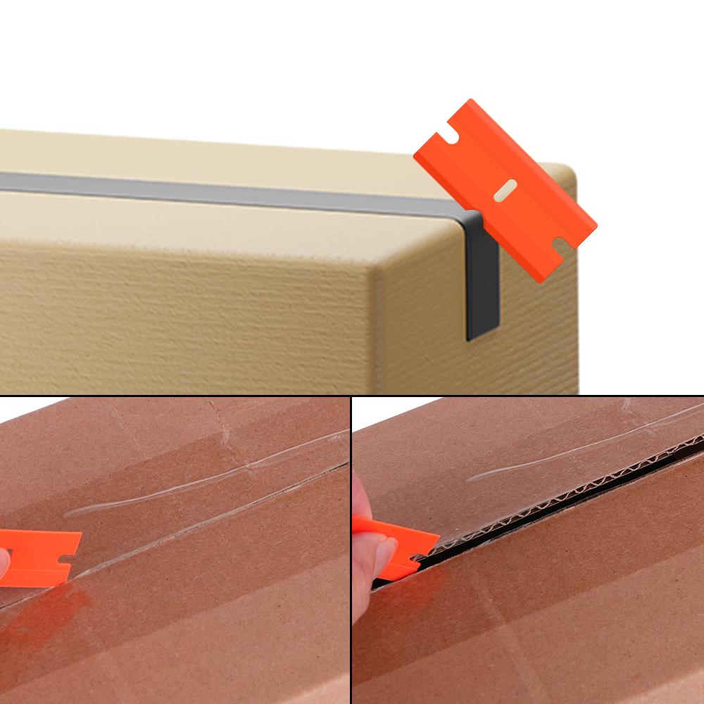 100pcs Double Edged Plastic Razor Blade Car Wrap Sticker Squeegee Window Glass Clean Scraper Car Accessories Label Clean Razor Glue Remover