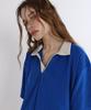 GREENBUTTER Terry Open-Collar Dress (Cobalt)