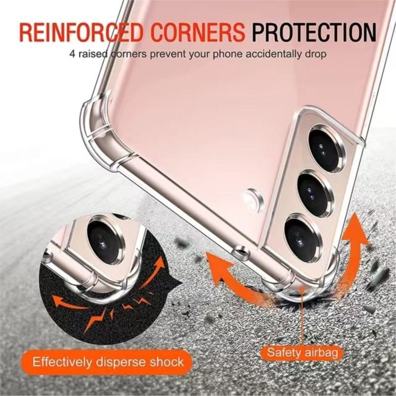 1,5 mm silný silikonový průhledný kryt s airbagem pro Samsung Galaxy S21 S21FE S22 S23 Plus Note 20 Ultra S20 S21 FE 5G zadní kryt Fundas