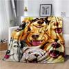Animal Cat Dog Selfie Super Soft Plush Flannel Throw Blanket Suitable for Living Room Bedroom Sofa Warm Blanket