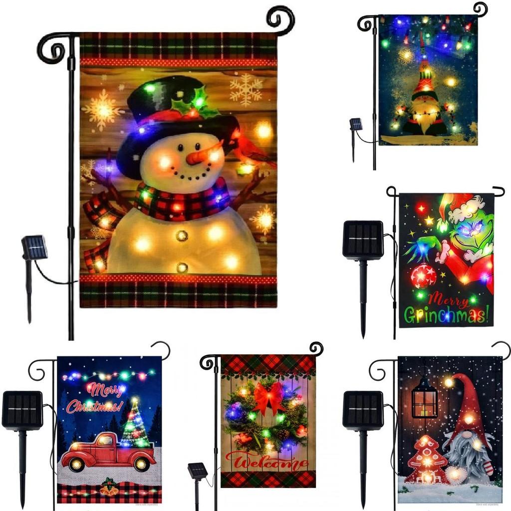 Vibrant Solar Flag Lights For Christmas Garden Decor With Colorful Led Displays