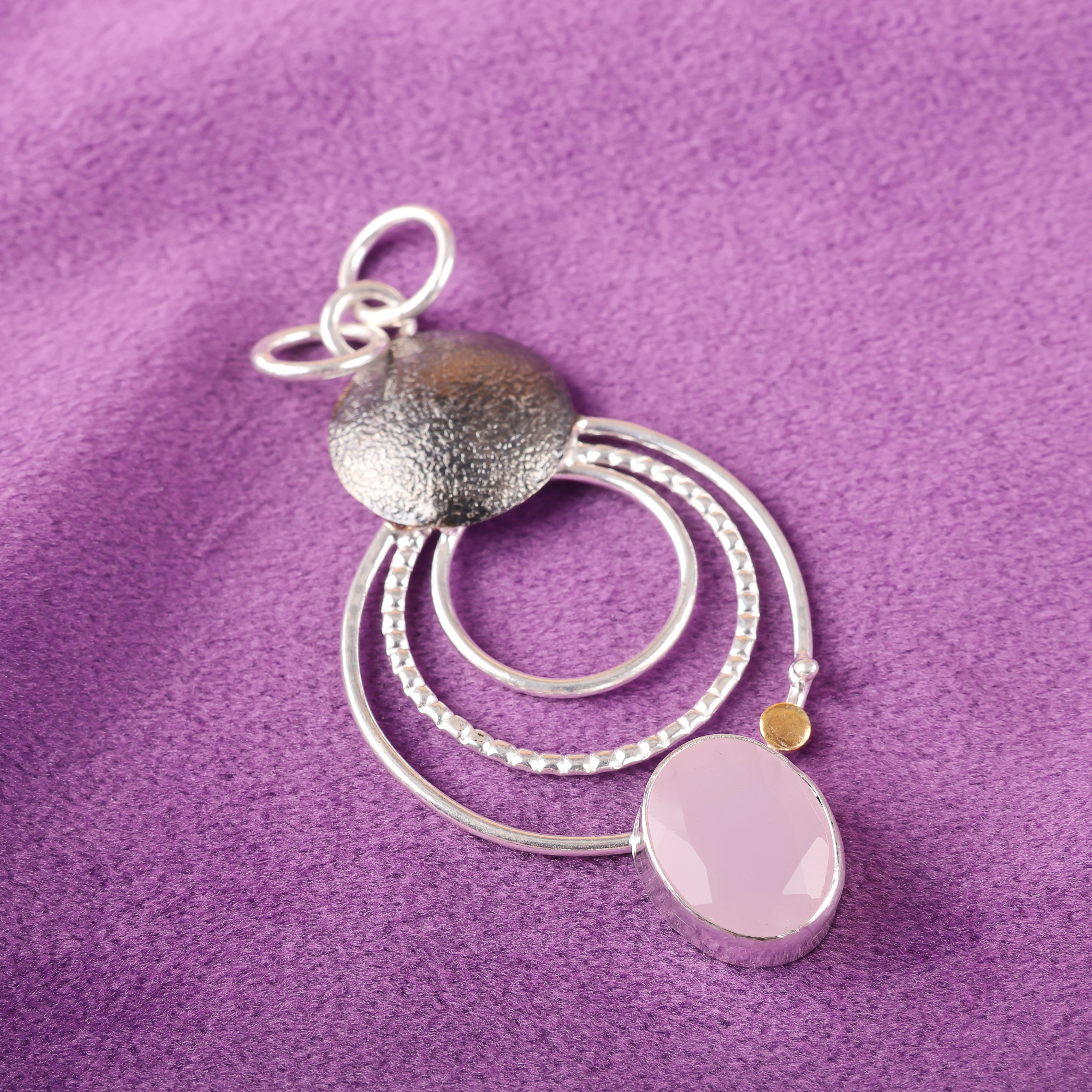 

Кулон из розового халцедона, Кулон из драгоценного камня ручной работы, Кулон из стерлингового серебра 925 пробы, Антикварное украшение, Для подарка на помолвку 2.32 Inches розовый