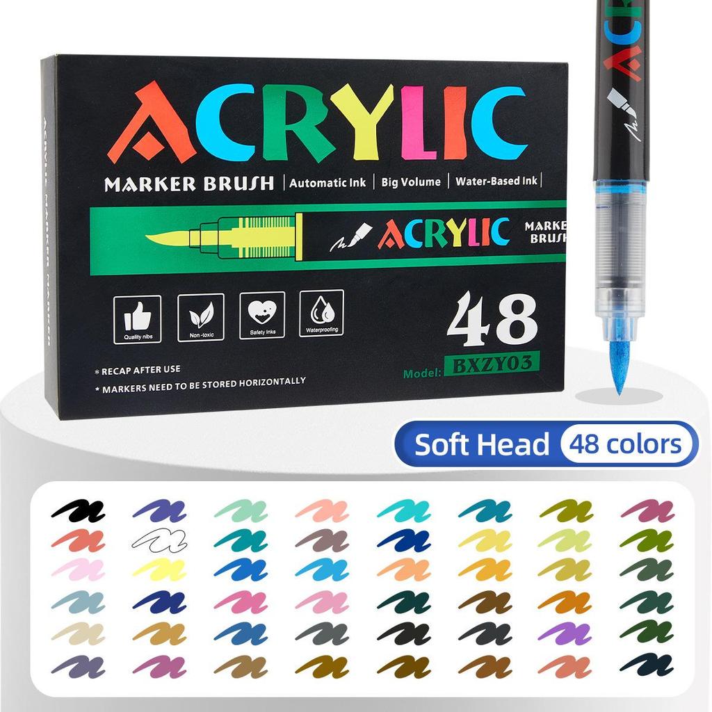 Waschbare Acrylmarker mit weicher Spitze – DIY-Glasvase & Aquarellstifte
