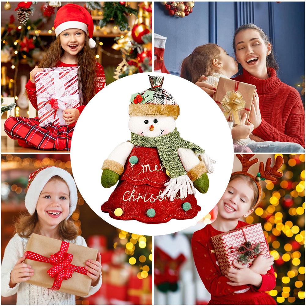 Christmas Gift Bags Creative Cartoon Santa Claus Snowman Apple Bag Fabric Xmas New Year's Candy Bag Christmas Decorations 2025