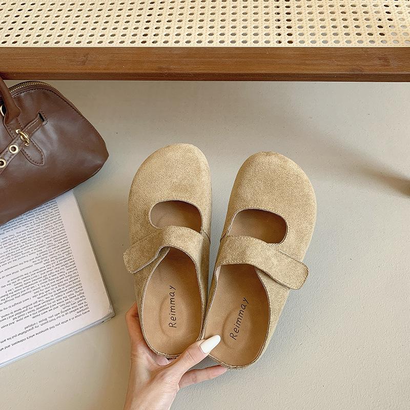 Birkenspring summer slippers female lazy one pedal 2025 new Velcro outer wear bag head half slippers