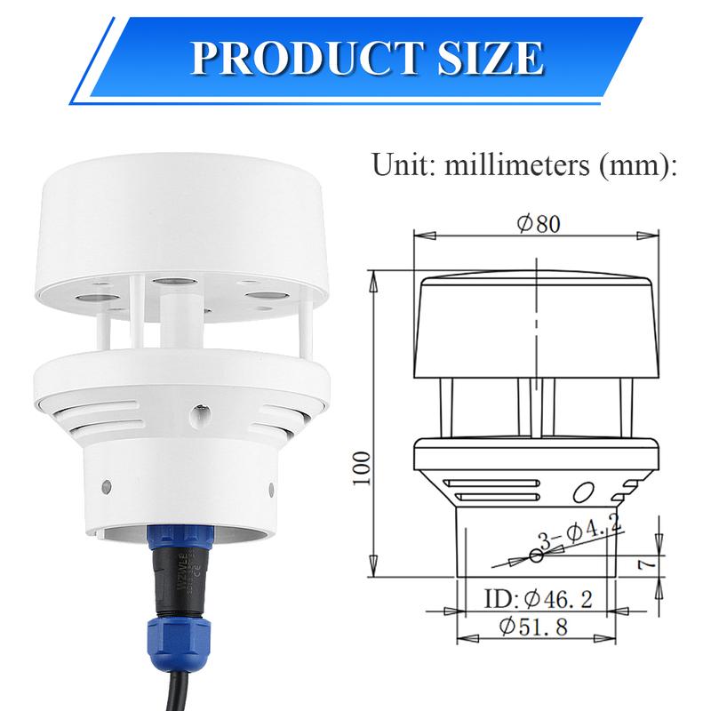 0-45m/s Ultrasonic Wind Speed and Direction Sensor Module Detection Weather Station Transmitter Output RS485 0-5V 0-10V 4-20mA