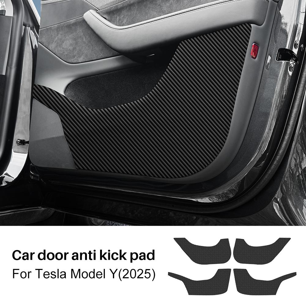 Suede Leather Door Anti-Kick Sticker For Tesla Model Y Juniper Launch 2025-UP Protector Cover Car Interior Decora Accessories
