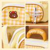 Cartoon Animal Pencil Case Plaid Stationery Bag New Pen Case  School