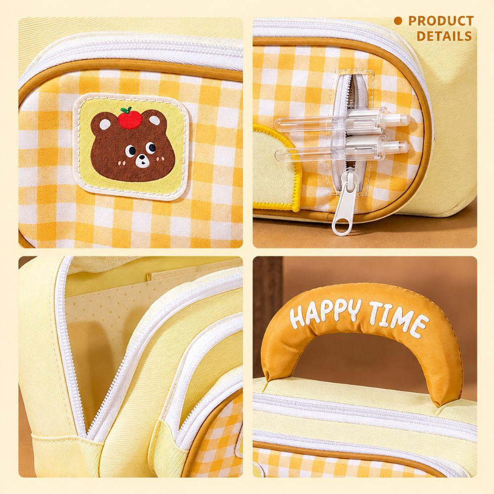 Cartoon Animal Pencil Case Plaid Stationery Bag New Pen Case School