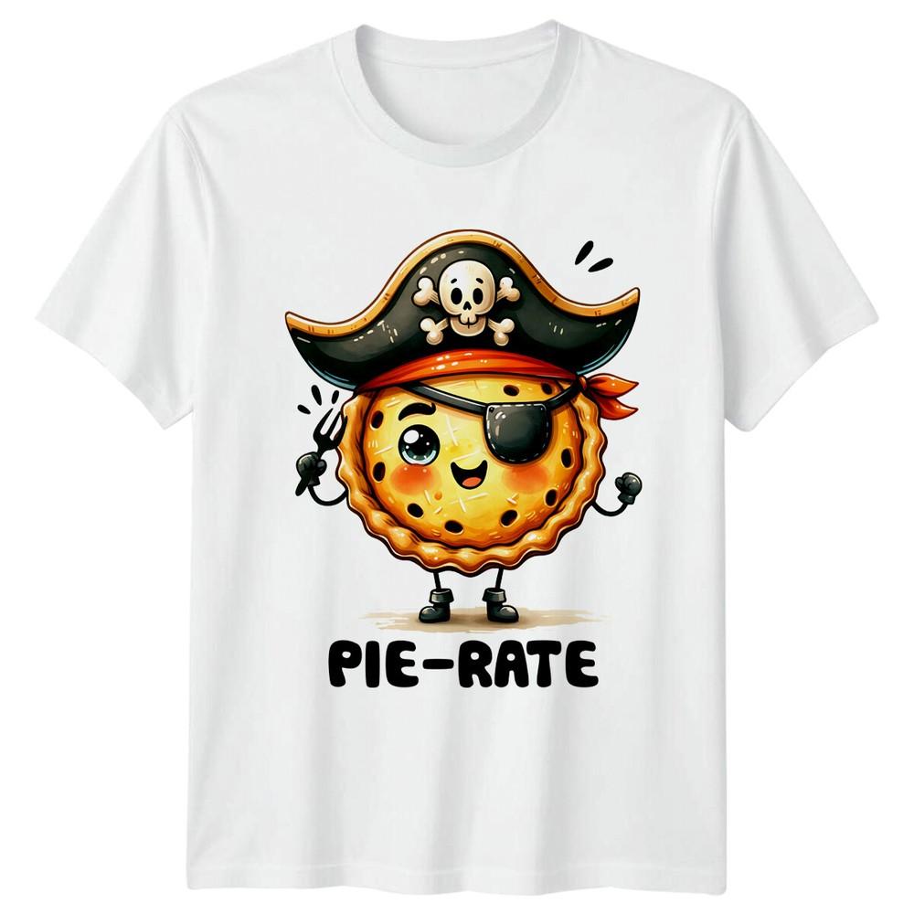 

PieRate Pirate Pun Cartoon TShirt Animal Food Pun TShirt Unisex T-Shirt XXXXL