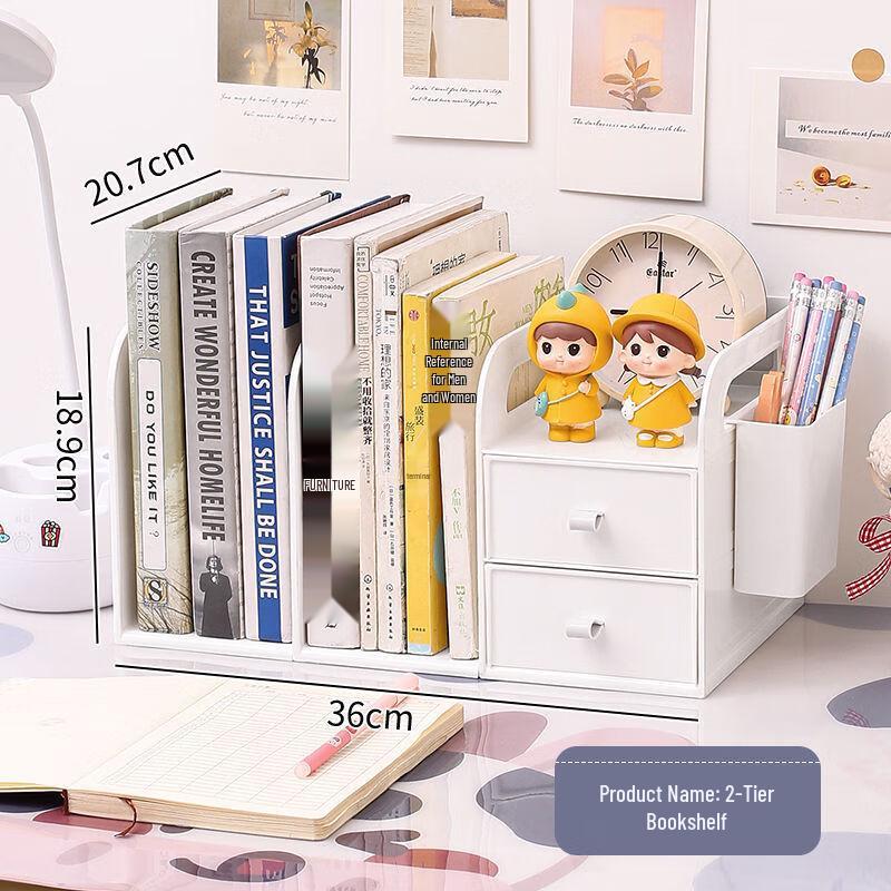MiLing Desktop Organizer with 3-Tier Shelf & Drawers