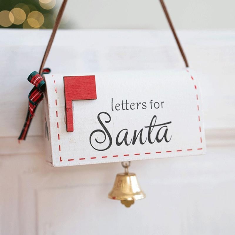 Wood Mailbox Hanging Ornament Weather Resistant Christmas Tree Decoration Easy Installation For Mantel Door Entryway