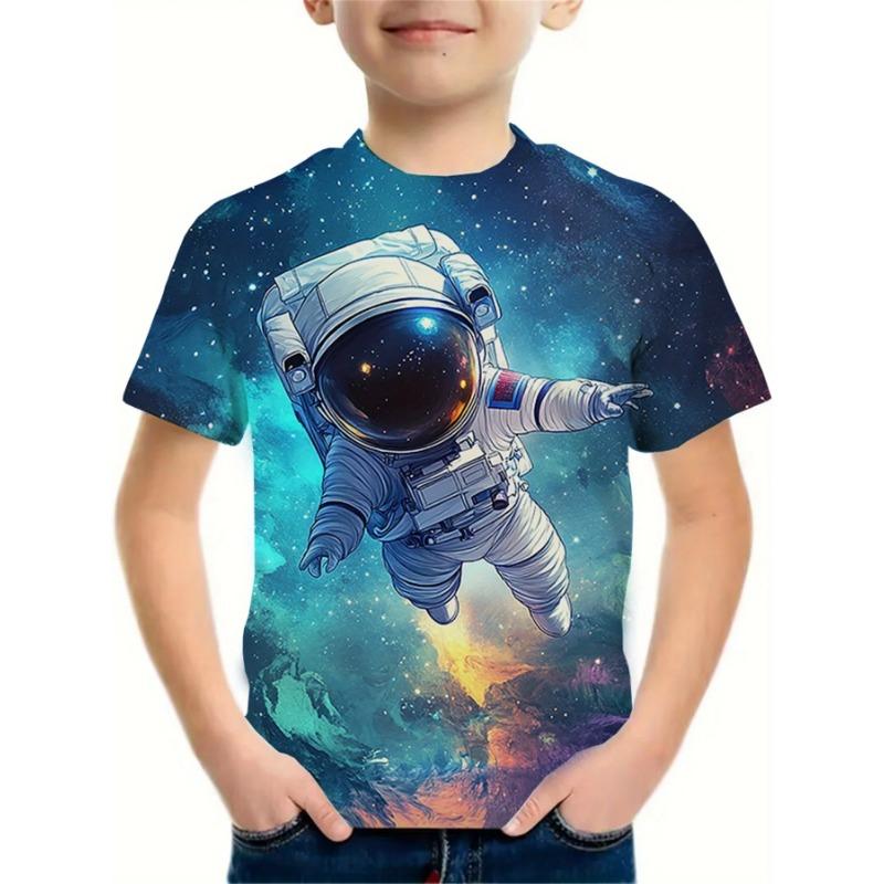 Fashion Children's T-Shirt Summer Short Sleeve T-Shirt for Boy Cartoon 3D Print Boys T-Shirt Crew Neck 2025 Children's Clothing