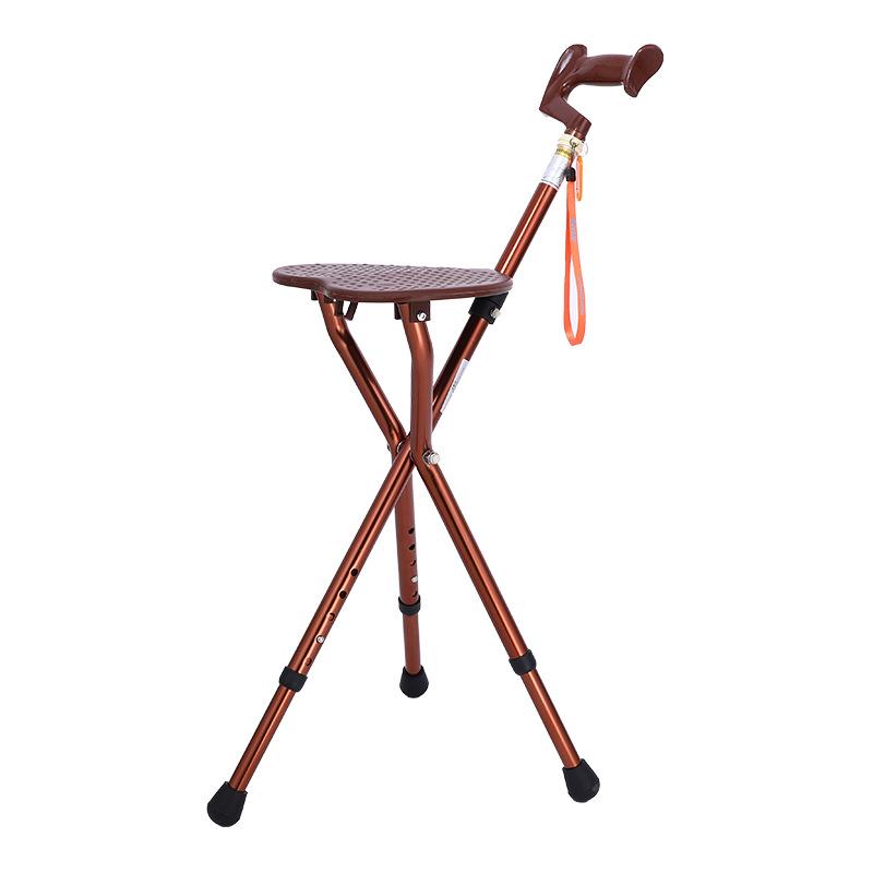 Lightweight Multi-Functional Cane Stool with Anti-Slip Grip & Light for Elderly
