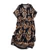 Short Sleeve Plus Size Cotton Vintage Floral New In Dresses for Women Casual Loose Long Summer Dress