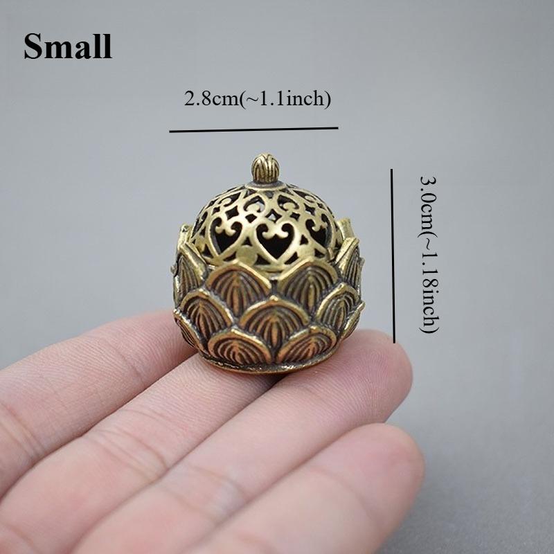 

1PC Metal Lotus Cone Incense Burner, Portable Aromatherapy Holder for Home Car Altar Table, Mini Asian Zen Decor Meditation Gift