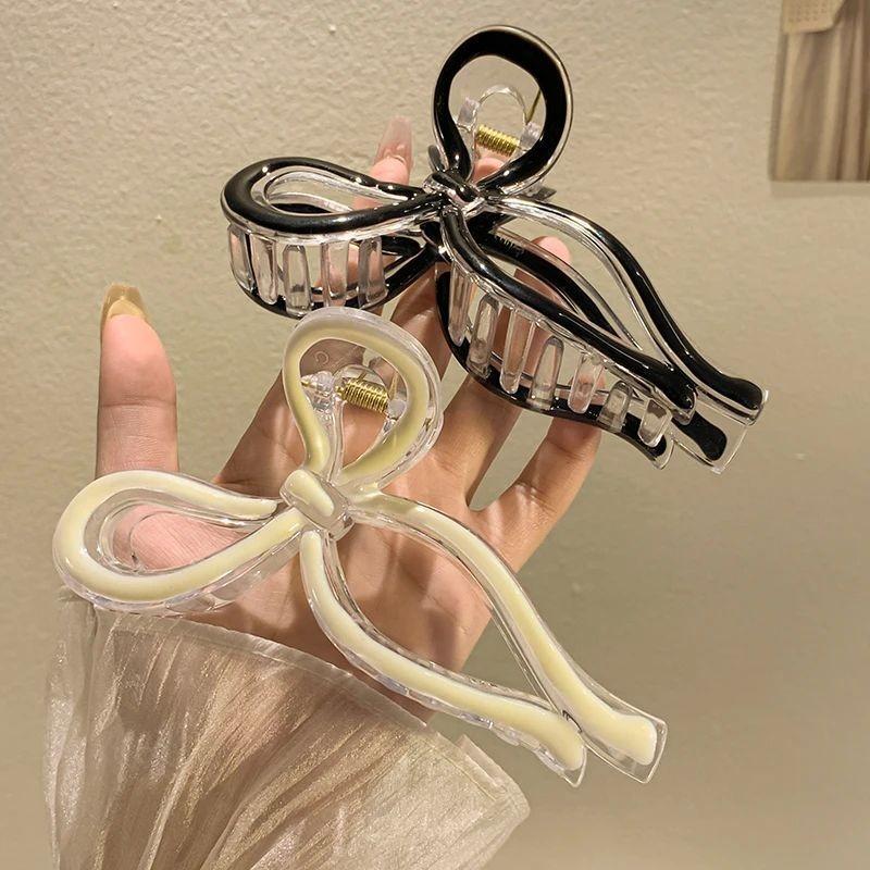 Dodder Bow Hair Claw Clips for Women Acrylic Candy Color Hairpin Sweet Hair Accessories