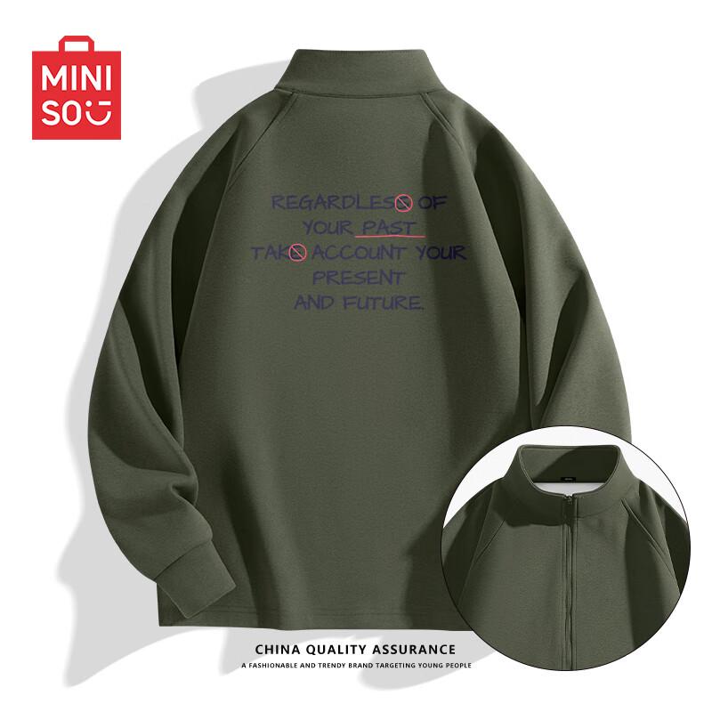 

Miniso Men s Autumn/Winter Stand Collar Zipper Jacket 3XL