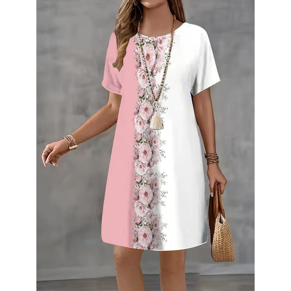 Summer T-shirt Dress Women Retro 3d Print Mini Dresses Comfortable Plus Size 8XL Beach Casual Breathable Soft Dress