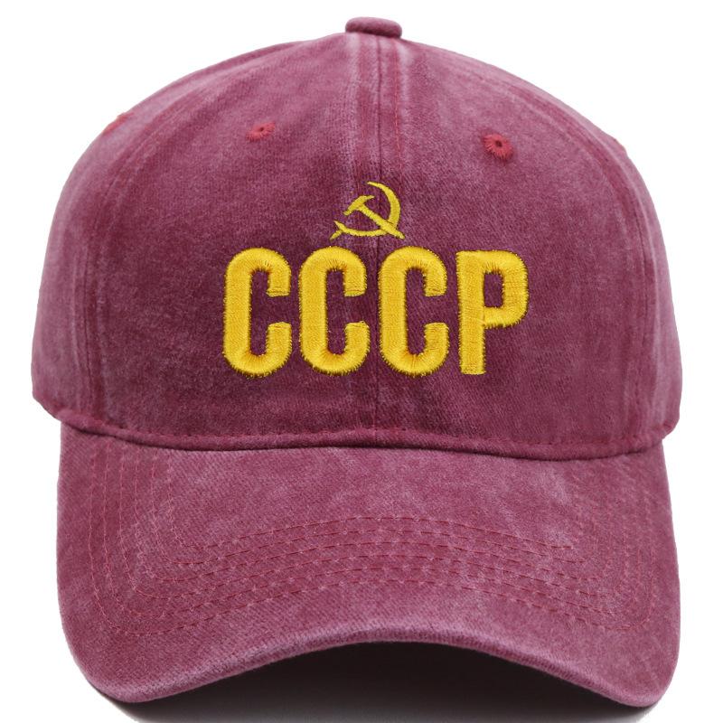 " Cccp Ussr Russian Hot Sale Style Baseball Cap Unisex Black Red Cotton Snapback Cap With Embroidery High Quality Garros Dad Hat