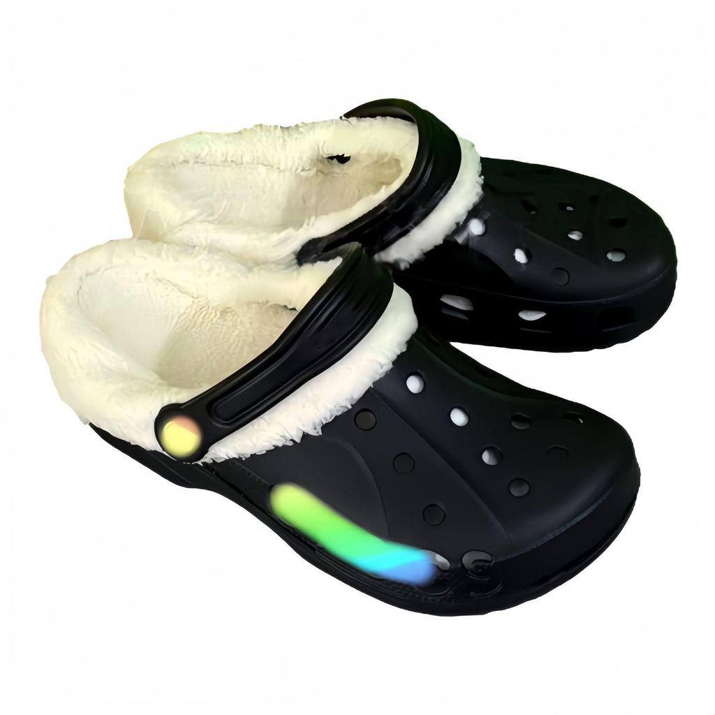 Beiya Fleece-Lined Wool Slippers - Men's & Women's Warm Cotton Hole Shoes for Autumn/Winter