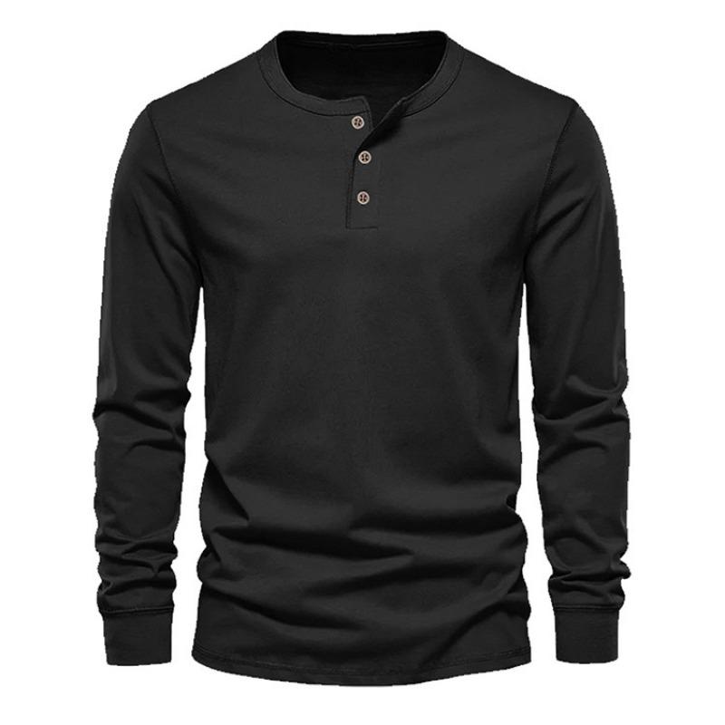 Men S Long Sleeve T Shirt Loose Fit Solid Color Round Neck Running Fitness Base Layer