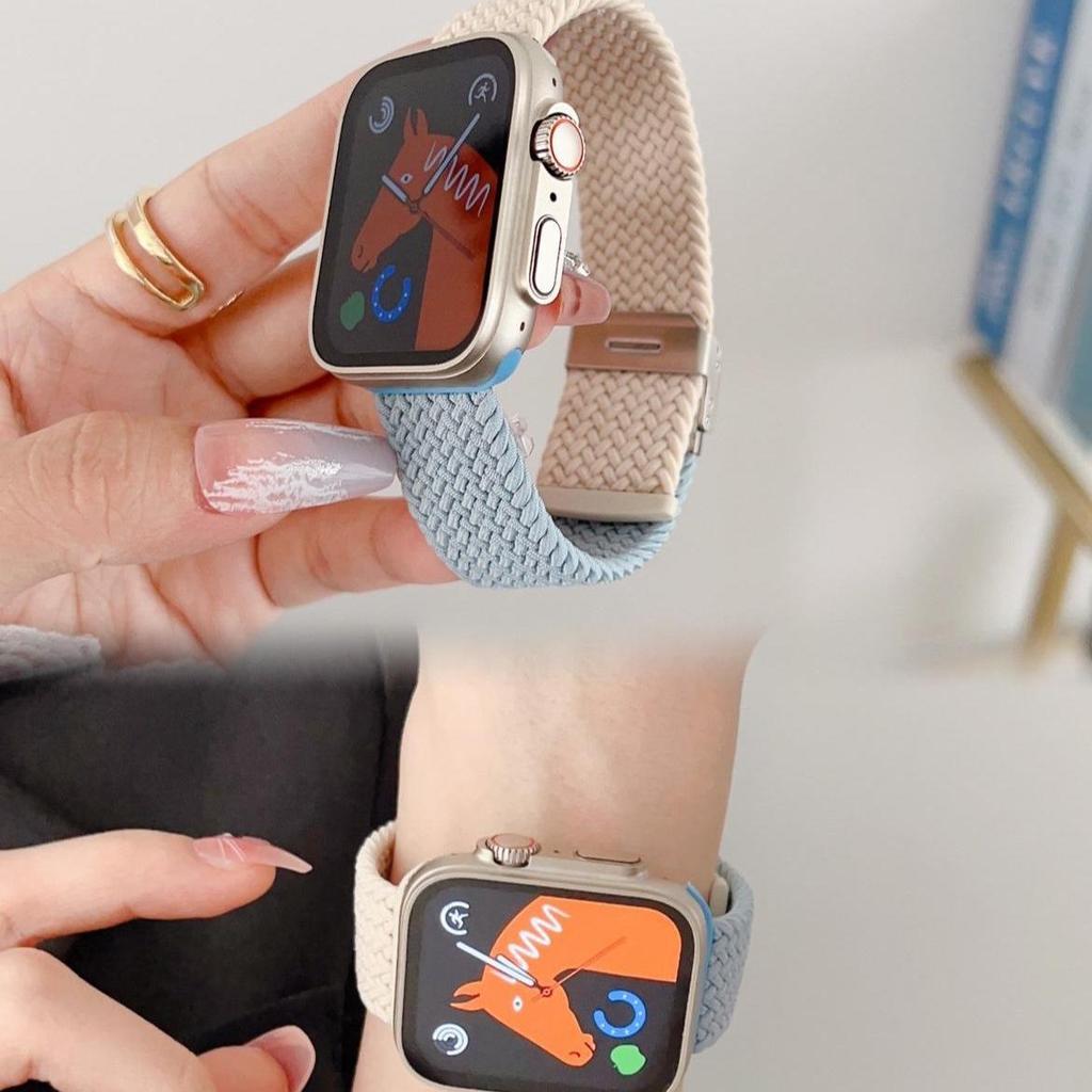 Colorful Elastic Nylon Band for Apple Watch (9, S10, SE, 8, 7, 6, 5)